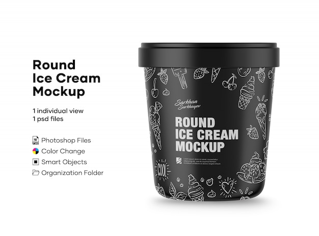 Download Round ice cream mockup | Premium PSD File