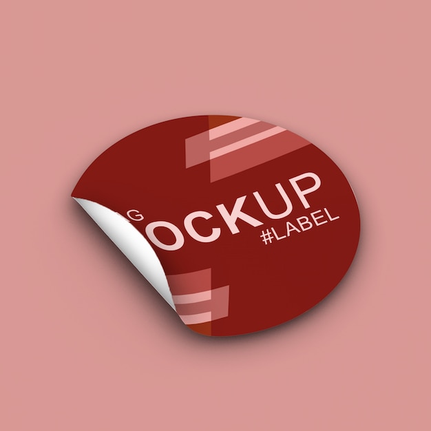 Round label mockup PSD file | Premium Download