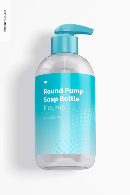 Download Free Psd Round Pump Soap Bottle Mockup Top View