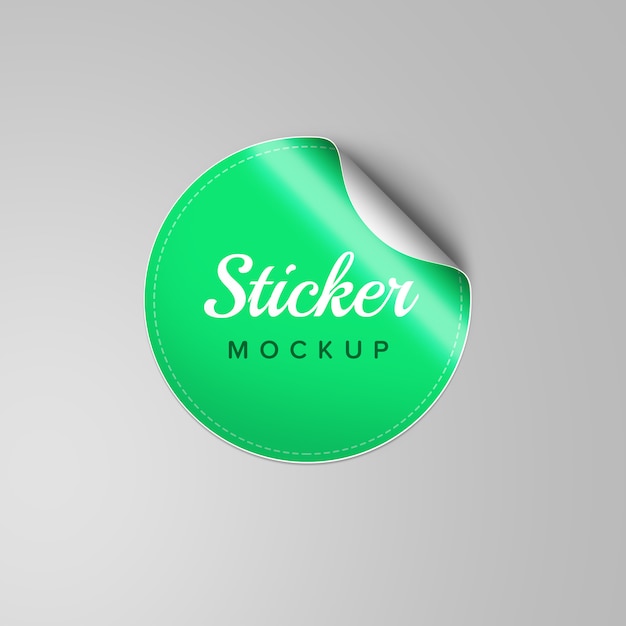 Premium PSD | Round sticker mockup