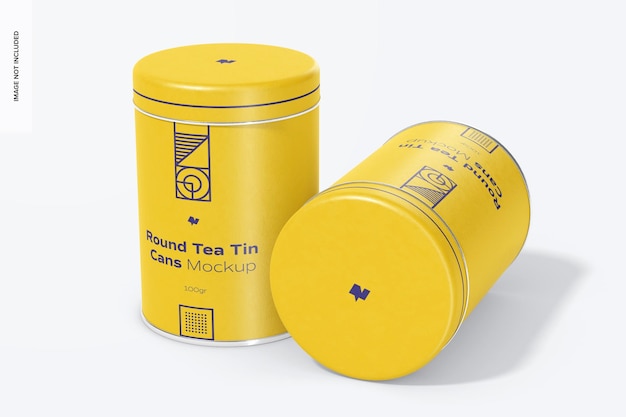 Download Premium Psd Round Tea Tin Cans Mockup