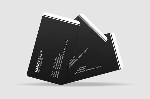 Download Premium PSD | Rounded corner business card mockup