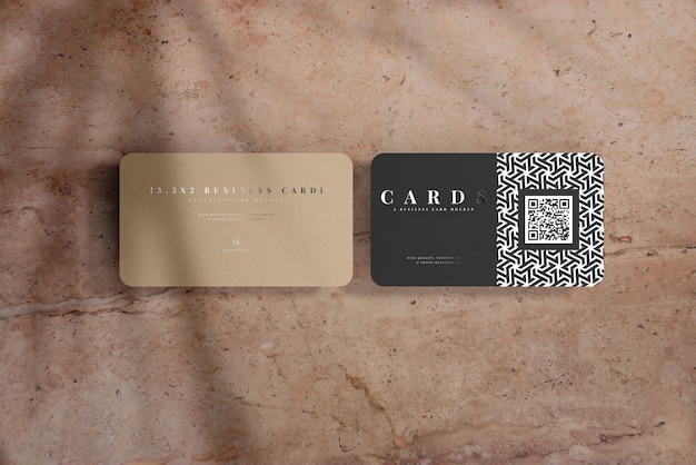 Free PSD | Rounded corner business cards mockup