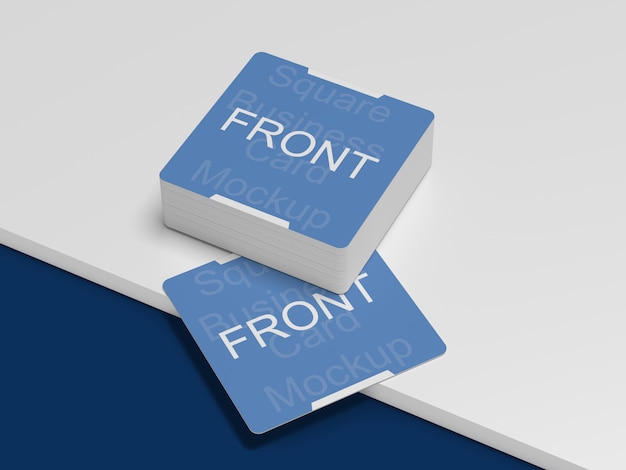 Premium PSD | Rounded corner square business card mockup