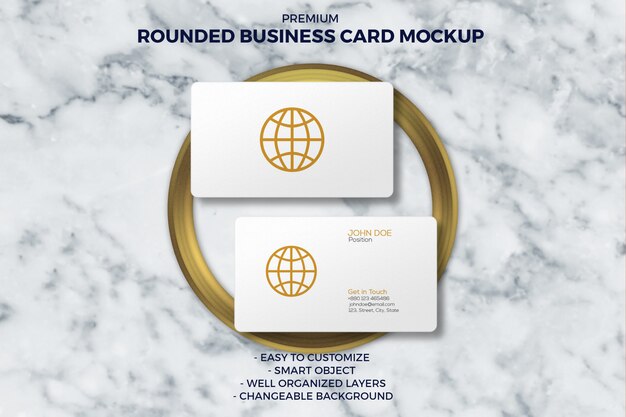 Download Rounded luxury business card mockup | Premium PSD File