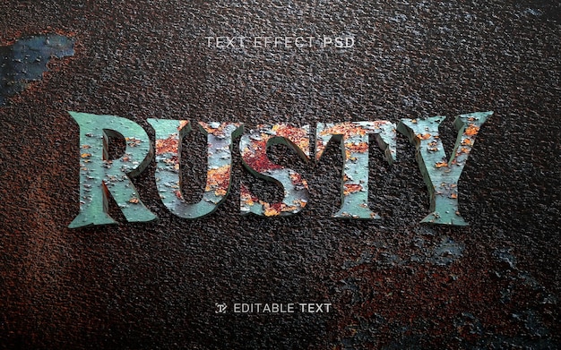 Premium PSD | Rusty text effect