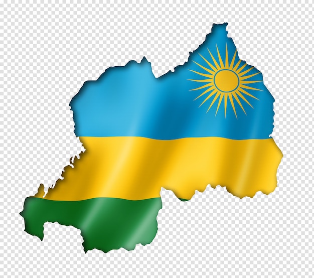 Rwanda Flag Map Premium PSD File   Rwanda Flag Map 118047 2998 