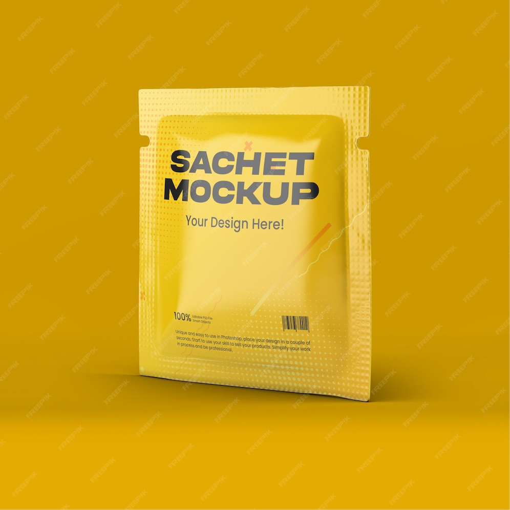 Premium PSD | Sachet mockup