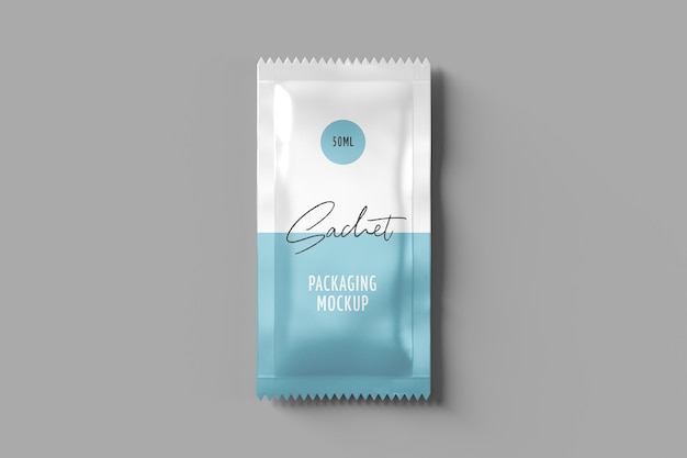 Download Premium PSD | Sachet packaging mockup top view isolated