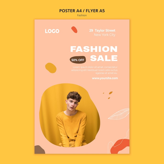 Free PSD | Sales male fashion poster template