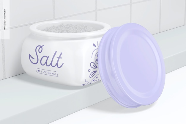 Premium PSD | Salt jar mockup