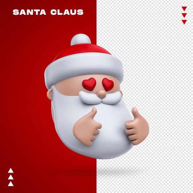 Premium PSD | Santa claus emoji in 3d rendering