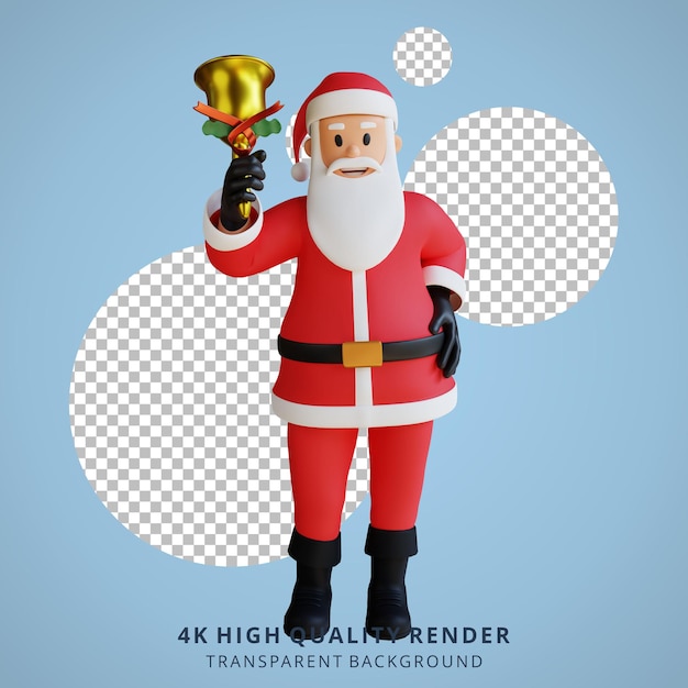 Premium Psd Santa Claus Mascot D Character Illustration Holding The Bell