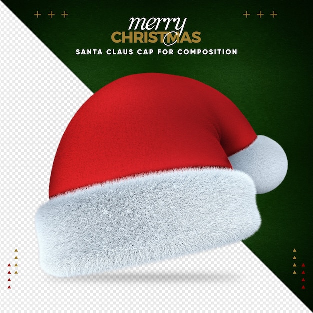 作曲のためのサンタ帽子3dメリークリスマス プレミアムpsdファイル