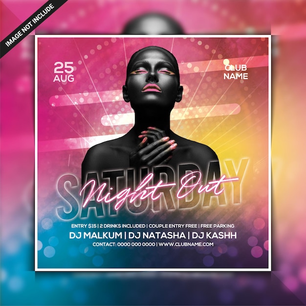 Premium Psd Saturday Night Out Party Flyer