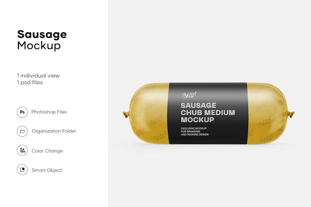 Download Premium Psd Sausage Chub Mockup