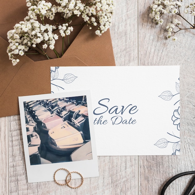 Save the date card mockup | Free PSD File