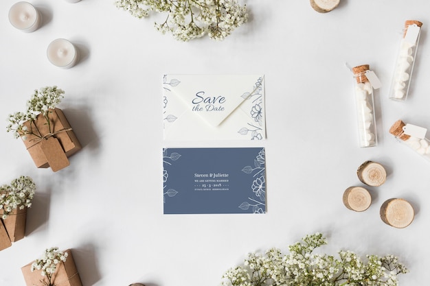 Download Free PSD | Save the date card mockup