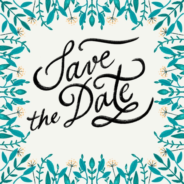 Download Save the date flower invitation | Free PSD File