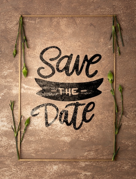 Download Save the date flowers concept mock-up | Free PSD File