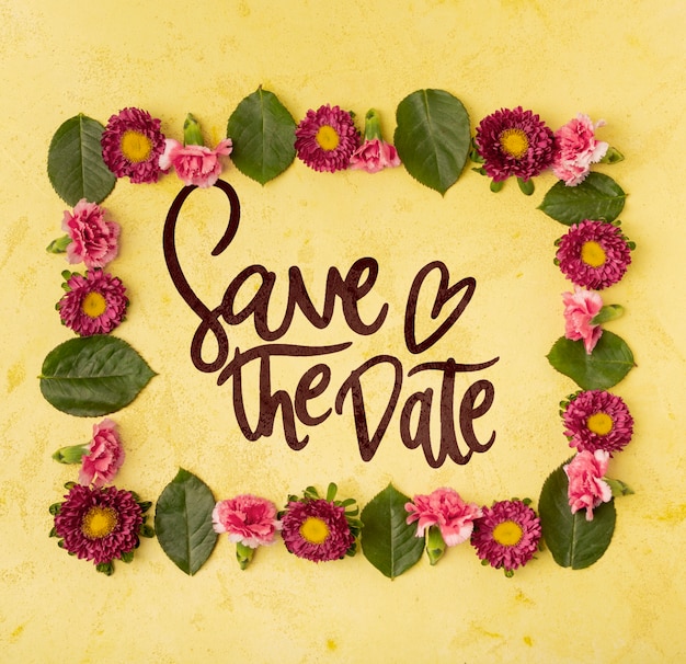 Download Save the date flowers concept mock-up PSD file | Free Download