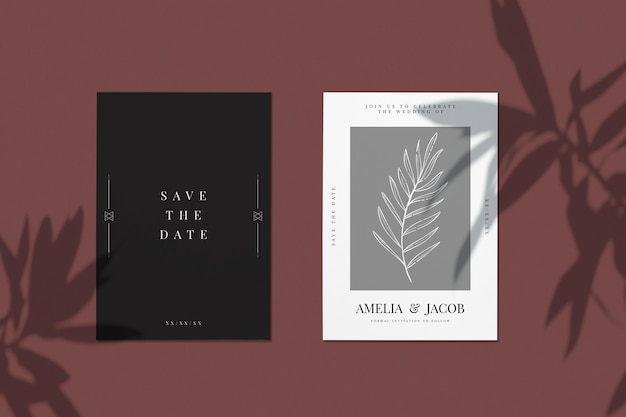 Download Save the date wedding invitation card mockup | Free PSD File