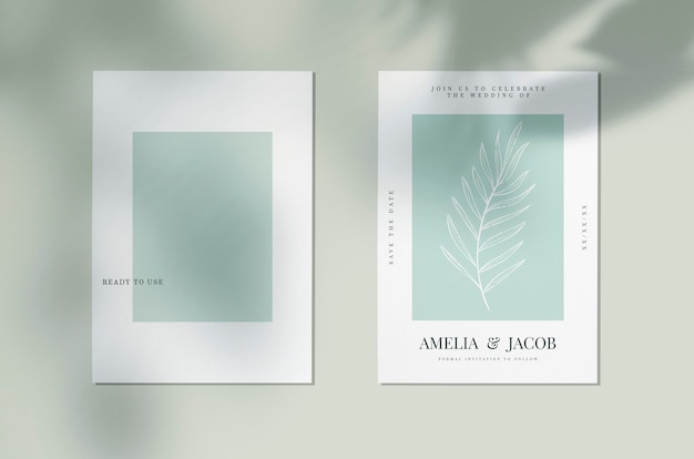 Download Free PSD | Save the date wedding invitation card mockup