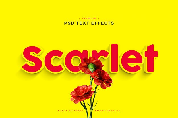 Download Scarlet text effect mockup PSD file | Premium Download PSD Mockup Templates