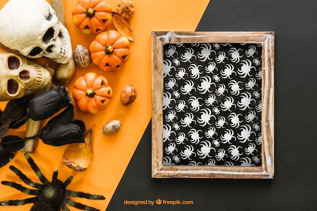 Download Free PSD | Scary halloween slate mockup