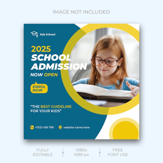 Free PSD | School admission social media post