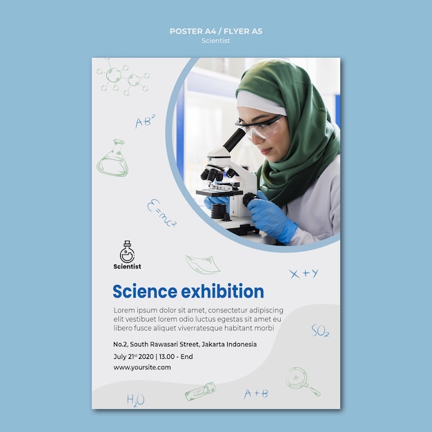 Free PSD Science  club  ad poster  template