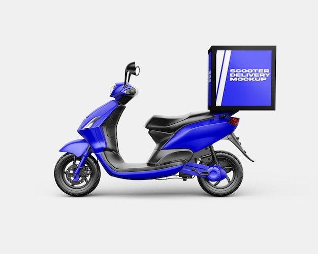 Download Premium PSD | Scooter delivery mockup desing in 3d rendering