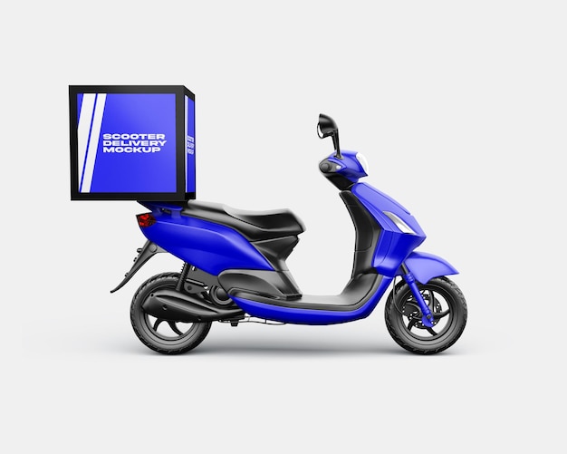Download Premium PSD | Scooter delivery mockup desing in 3d rendering