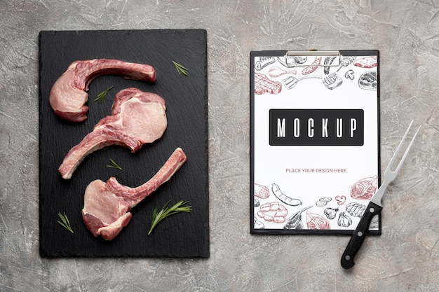 Download Free PSD | Seasoned raw meat mock-up
