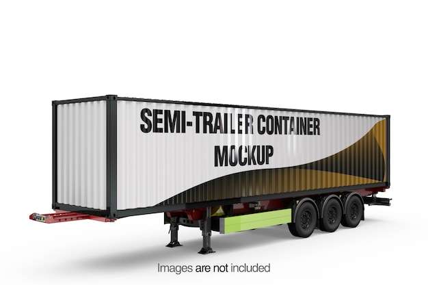 Download Free PSD | Semi-trailer container mockup