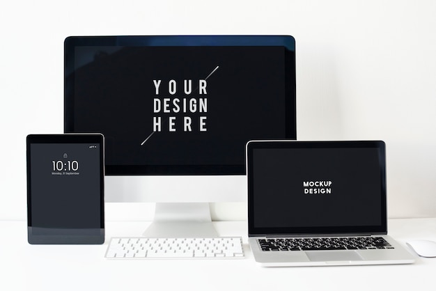 Download Set of digital devices screen mockup PSD file | Free Download