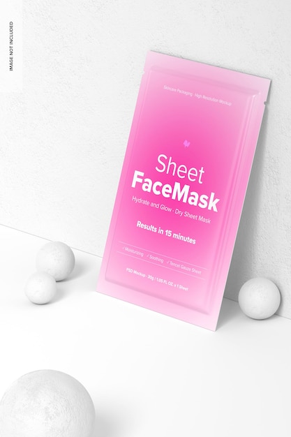 Download Free Psd Sheet Face Mask Scene Mockup