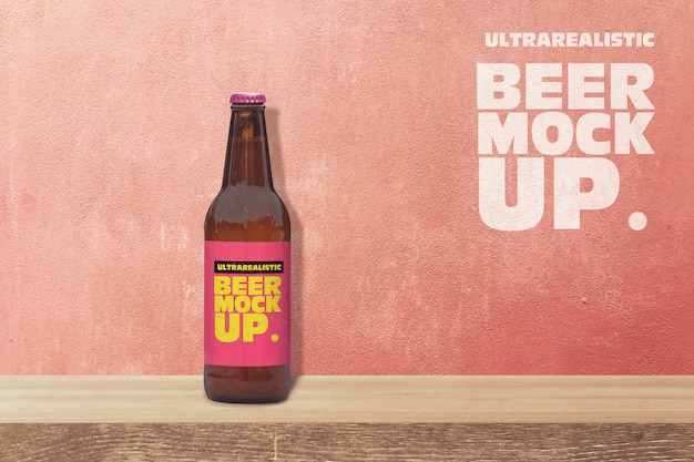 Download Premium PSD | Shelf beer 50cl mockup