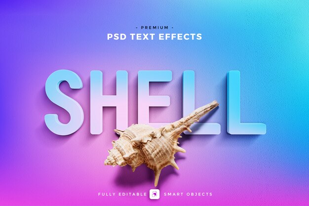 Download Shell text effect mockup PSD file | Premium Download