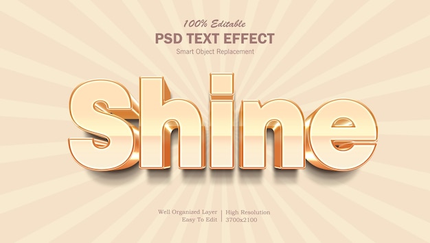 Shine text effect template Premium Psd