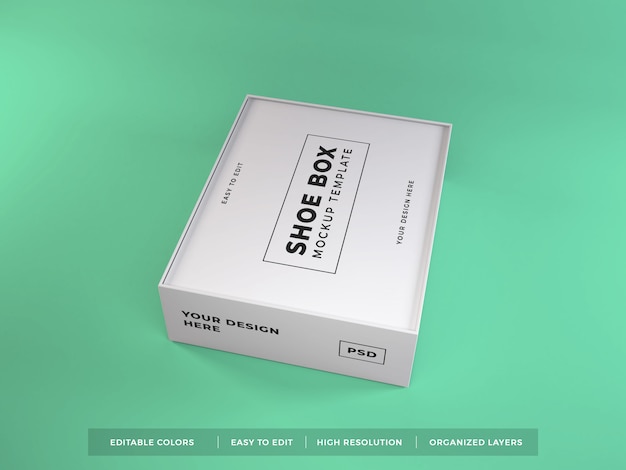 Download Мокап упаковки коробки для обуви | Премиум PSD Файл