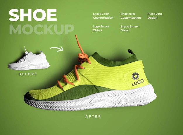 Download Premium Psd Shoe Mockup Design In 3d Rendering