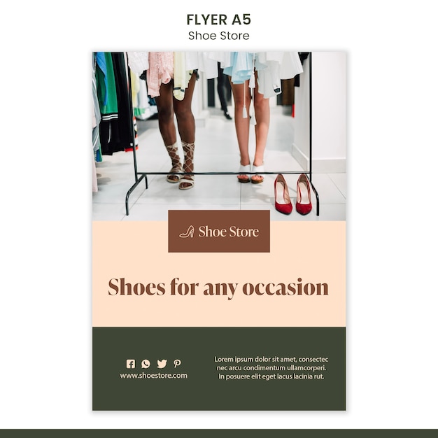Free PSD Shoe store concept flyer template