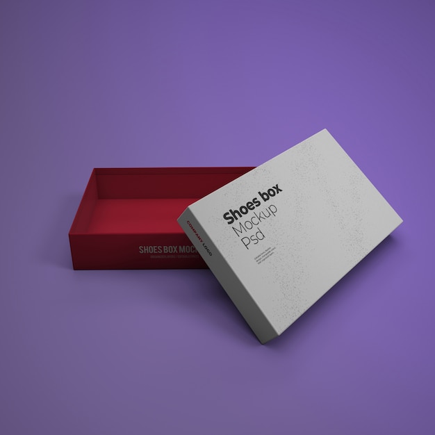 Download Shoes box mockup with editable background color | Premium ...