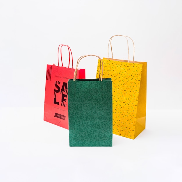 Shopping bag mockup in different colors | Free PSD File