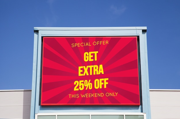 Shopping center billboard mockup PSD Template