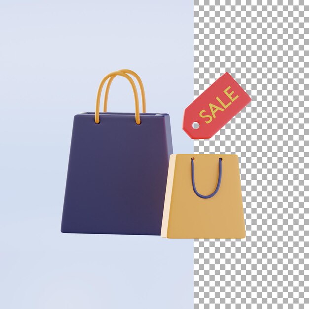 Premium PSD | Shopping paper bag 3d illustration