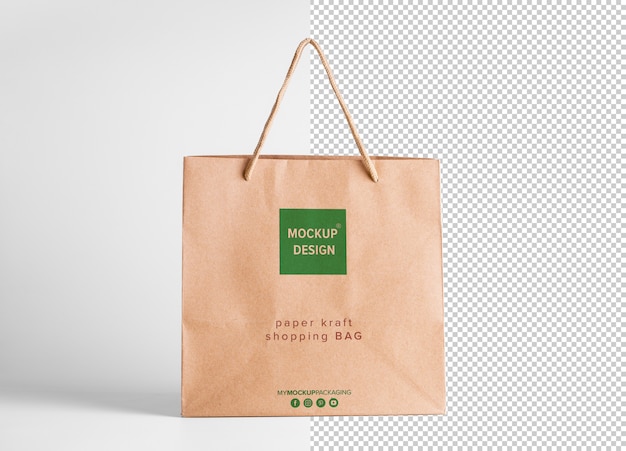 Download Premium PSD | Shopping paper bag brown cut out mockup