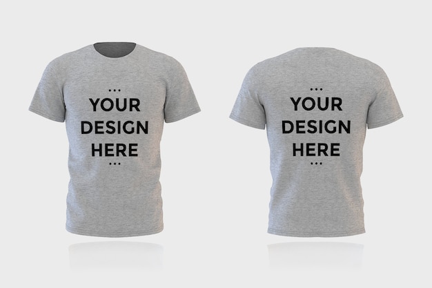 Premium PSD | Showcase front and back t-shirt mockup isolated