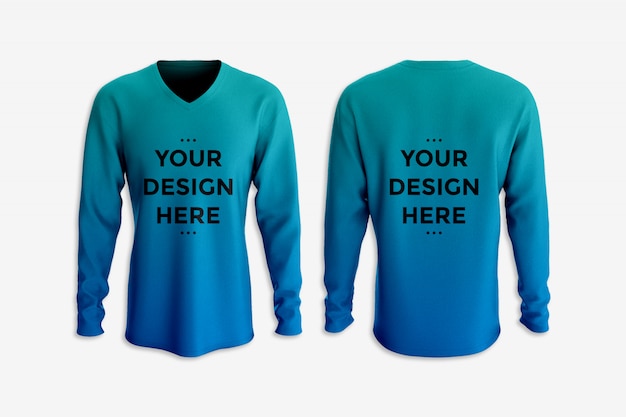 Download Showcase of long sleeves t-shirt mockup | Premium PSD File